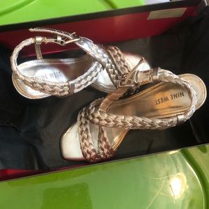 Nine West gold sandal heel